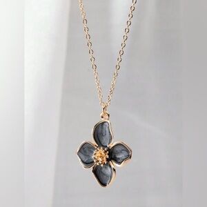 Black Floral Necklace